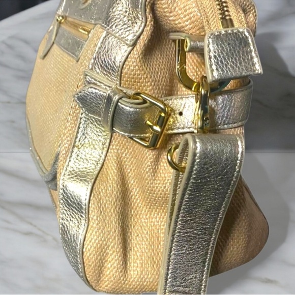Gold and Tan Designer Handbag - Picture 3 of 6